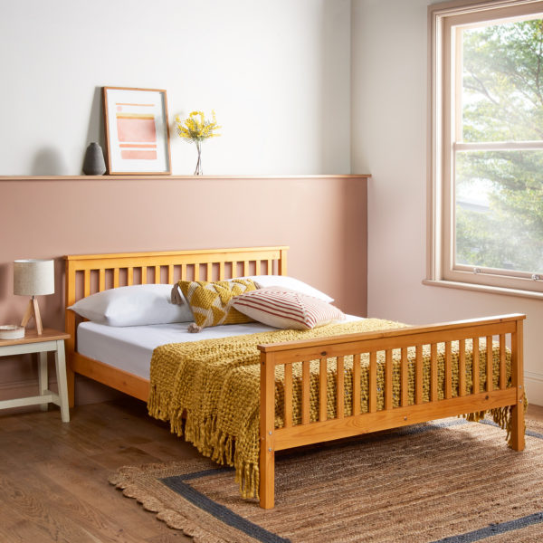 Wooden Double Bed Frame Pine