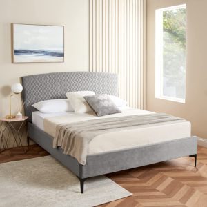 Upholstered Double Bed With Headboard