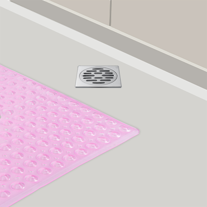 Square Bath Mat Pink. Non Slip Strong Grip Shower Mat 53 x 53 cm Home