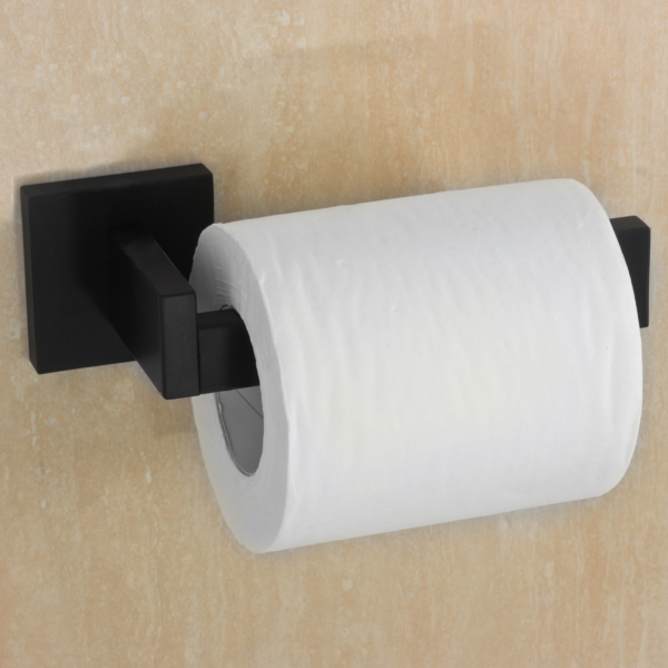 Black toilet roll holder