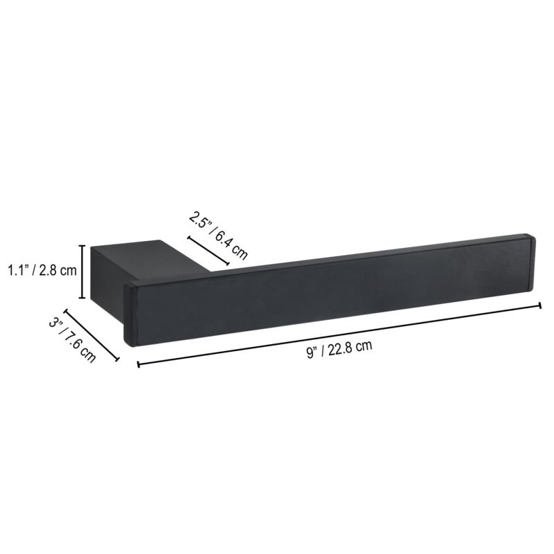 Hand Towel Bar Wall Mounted Black Stainless Steel Home Treats UK