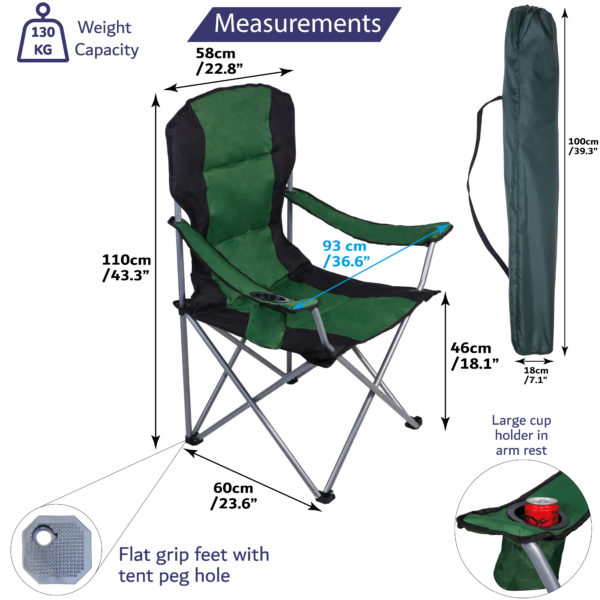 Green Camping Chair High Back