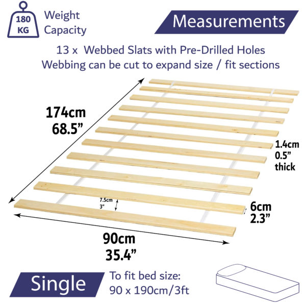 Single Bed Slat Size