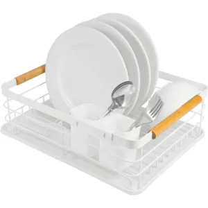 Dish drainer rack with drip tray