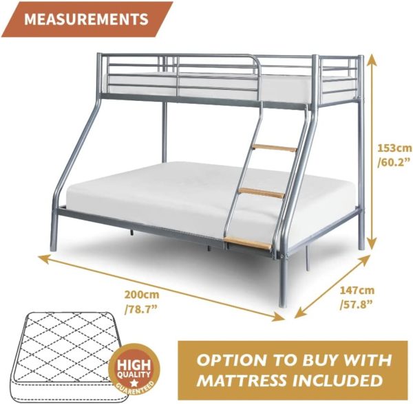 single double bunk bed size
