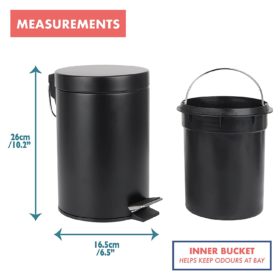 3 litre pedal bin size