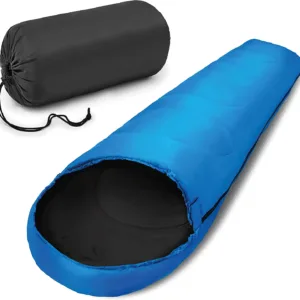 sleeping bag and carry case blue