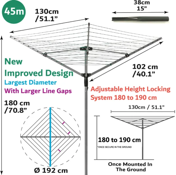 Rotary Airer Outdoor Washing Line