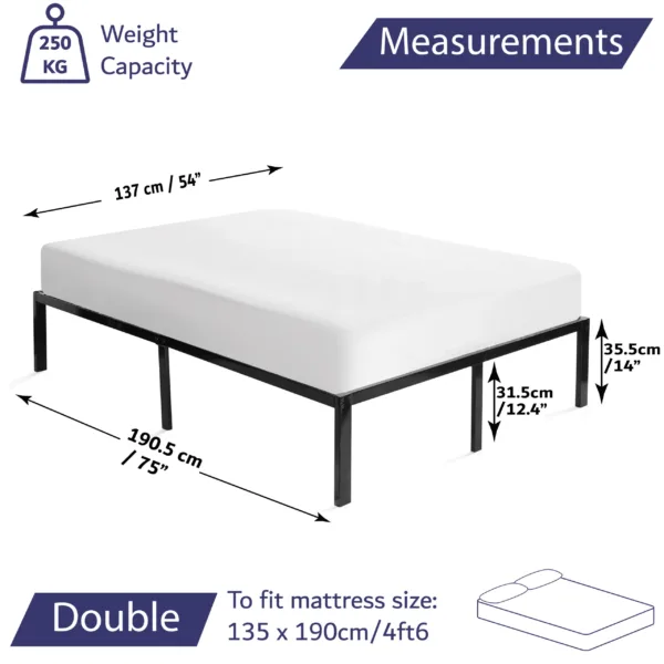 double platform bed Size