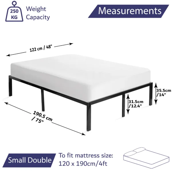 Small double platform bed Size