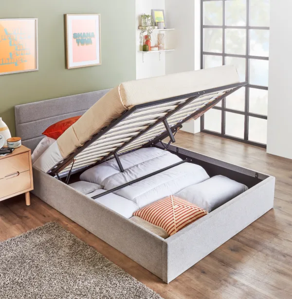 Storage Bed Frame Open Upholstered