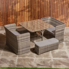 patio table stools chairs and bench set 8 seater