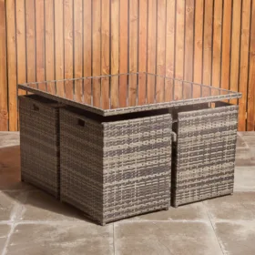 rattan cube garden set compact