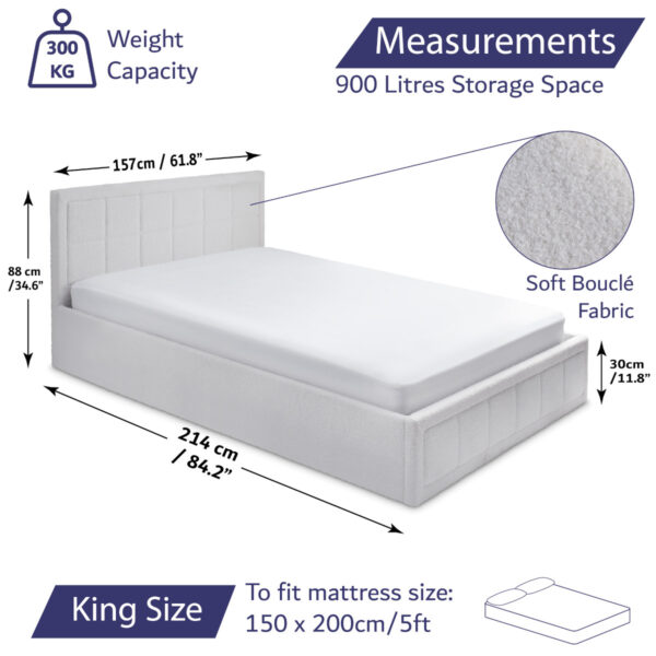 King Size Ottoman Bed Measurements