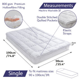 Single Mattress Topper Size