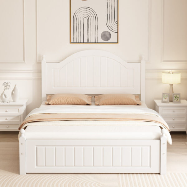 Wooden bed frame white from the end