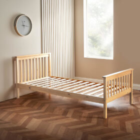 single pin wooden bed frame