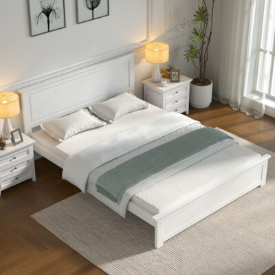 White Double Bed Frame Lifestyle image bedroom Furniture
