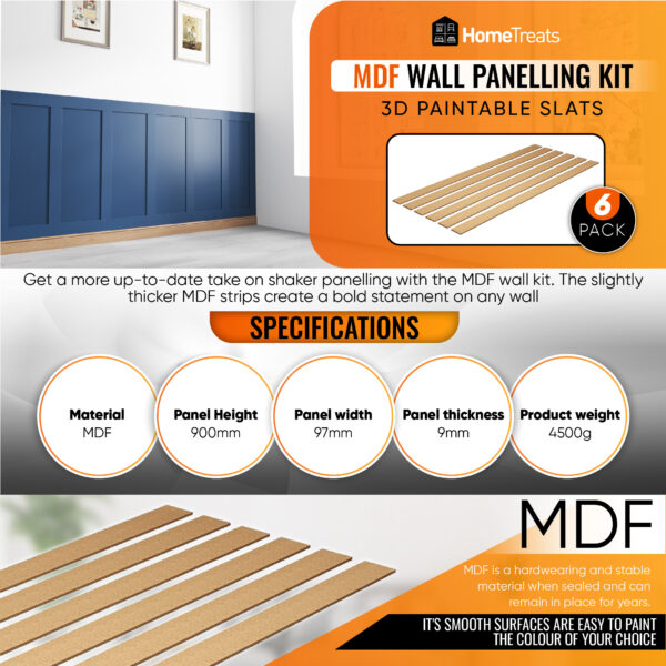 MDF 3D wall panelling kit