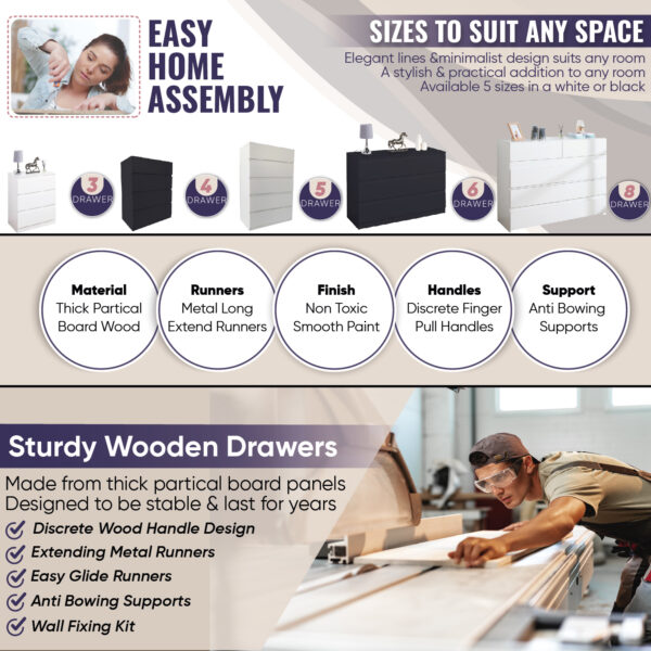 infographic Bedside chest of 2 drawers