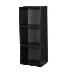 3 tier bookshelf black