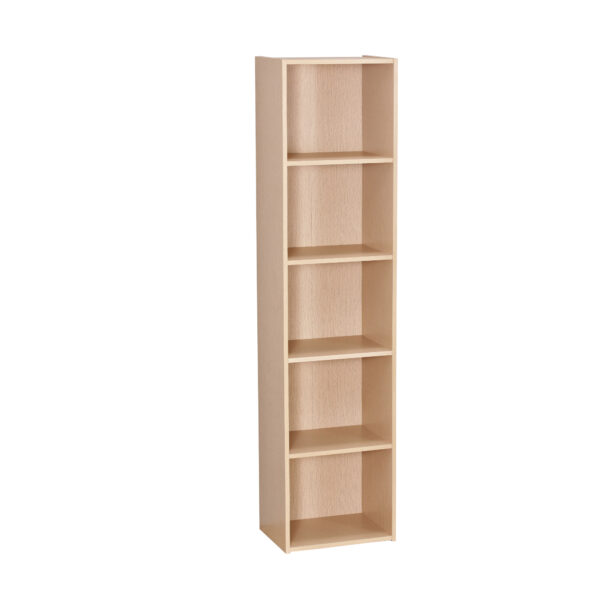 Cube Bookshelf 5 Tier Storage Shelving Beech