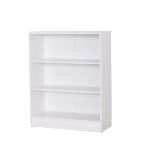 Cube Bookcase Wide 3 Tier Shelving Unit White