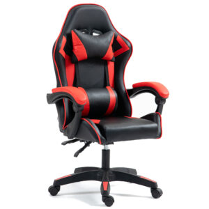 leather Gaming Chair Red Recliner