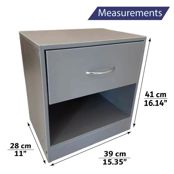 size dimension for a bed side small chest of drawer table storage unit