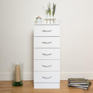 chest of 5 drawers offers a stylish and practical storage solution for your bedroom