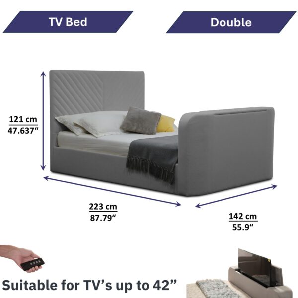 TV bed with remote ottoman storage bed double