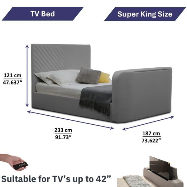 TV bed with remote ottoman storage bed super King size