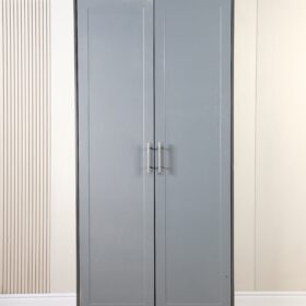 Grey 2 Door Wardrobe Large Wooden